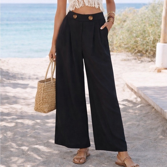 Topshop Pants - TOP SHOP Women’s Size 4 Ultra Wide Leg Trouser Pants Boho Summer Vacation Casual